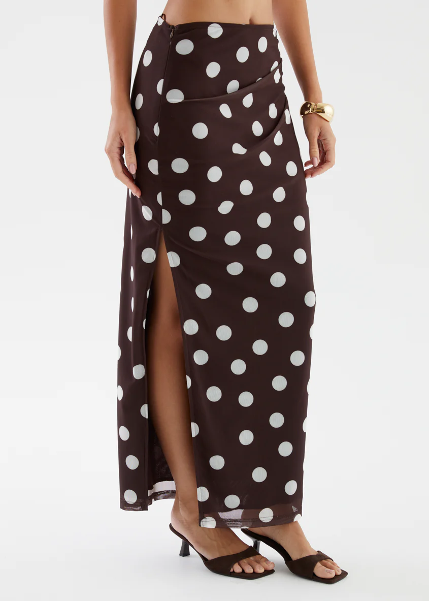 Solay Maxi Skirt - Chocolate Polka - Image 6