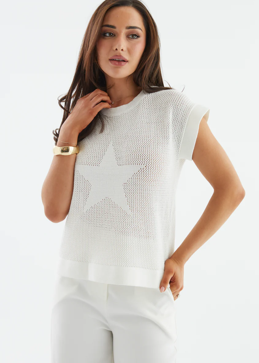 Staria Knit Top - Off White - Image 3