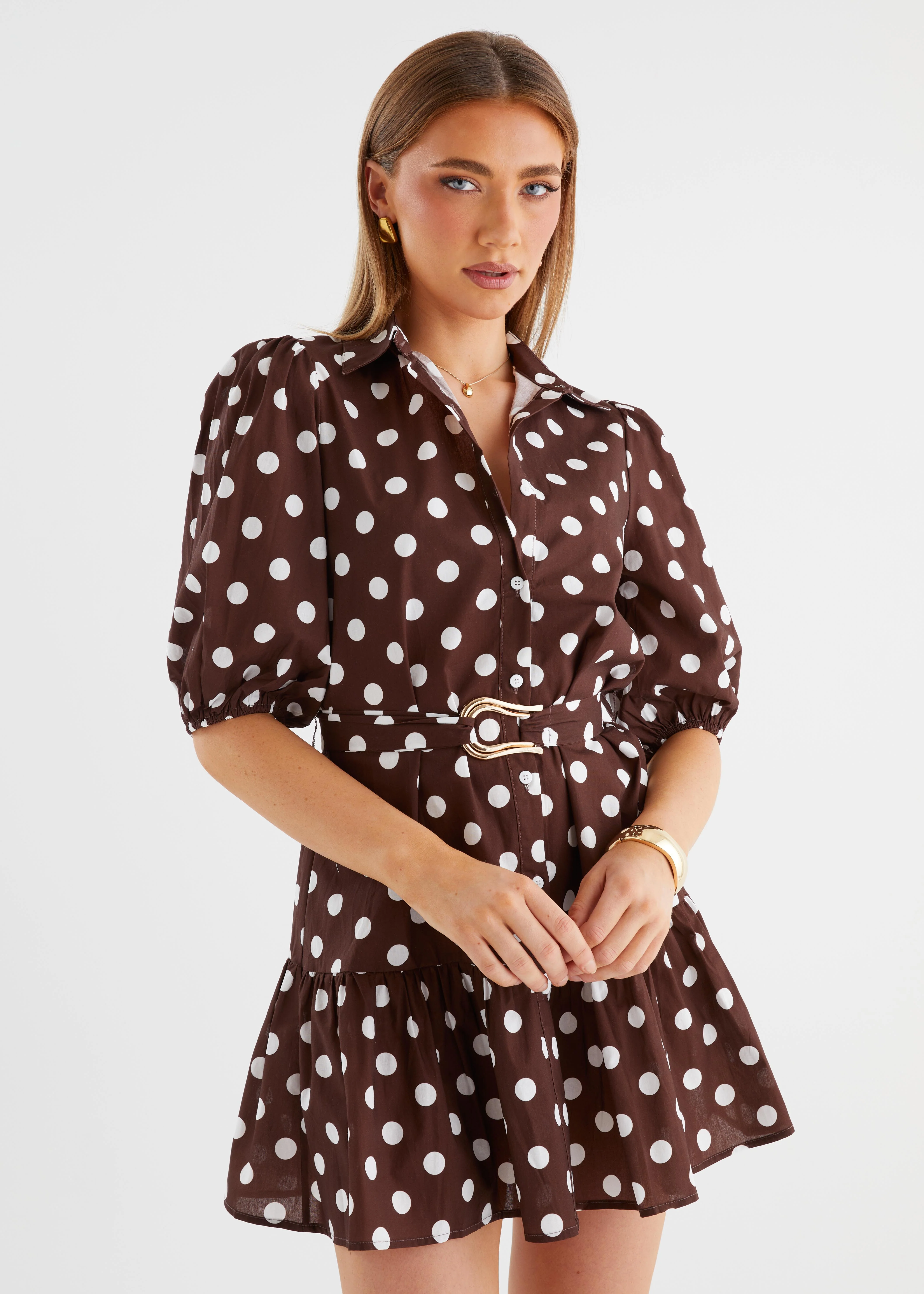 Stephenia Dress - Chocolate Polka - Image 2