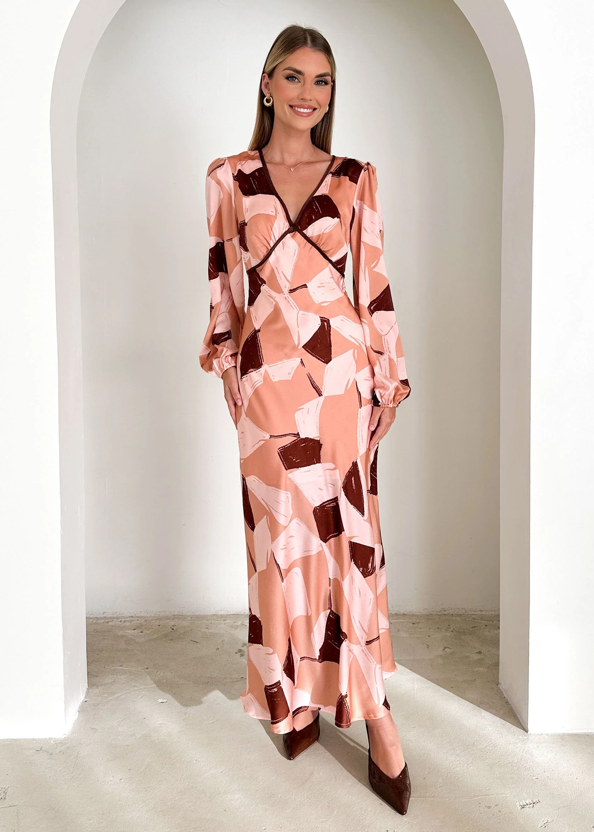 Taliya Maxi Dress - Blush Geo - Image 9