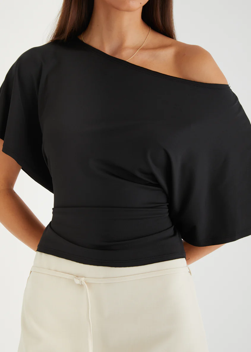 Teegan Tie Top - Black - Image 9