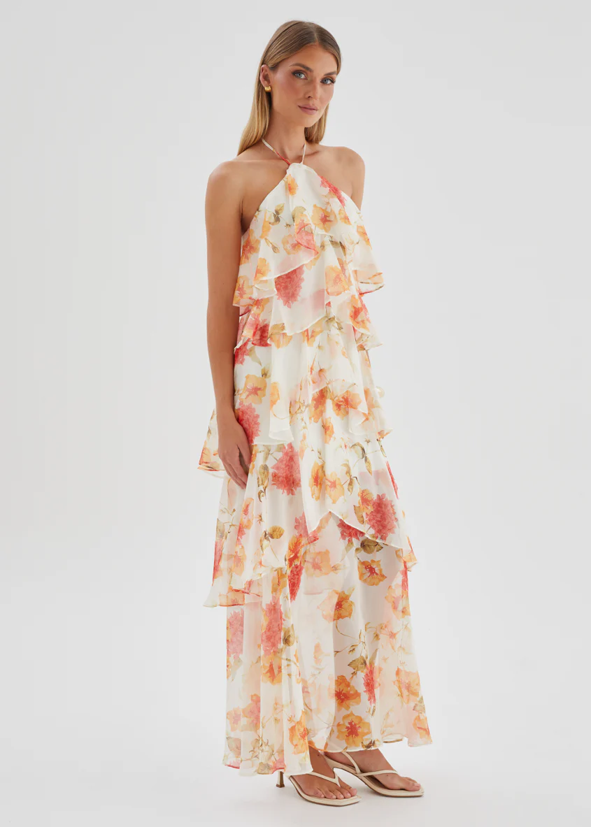 Telaena Halter Maxi Dress - Marigold Floral - Image 5