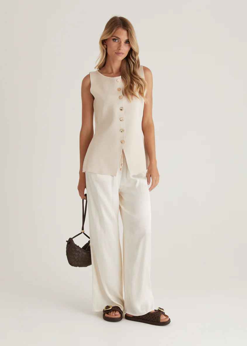 Tilly Knit Vest - Cream - Image 2