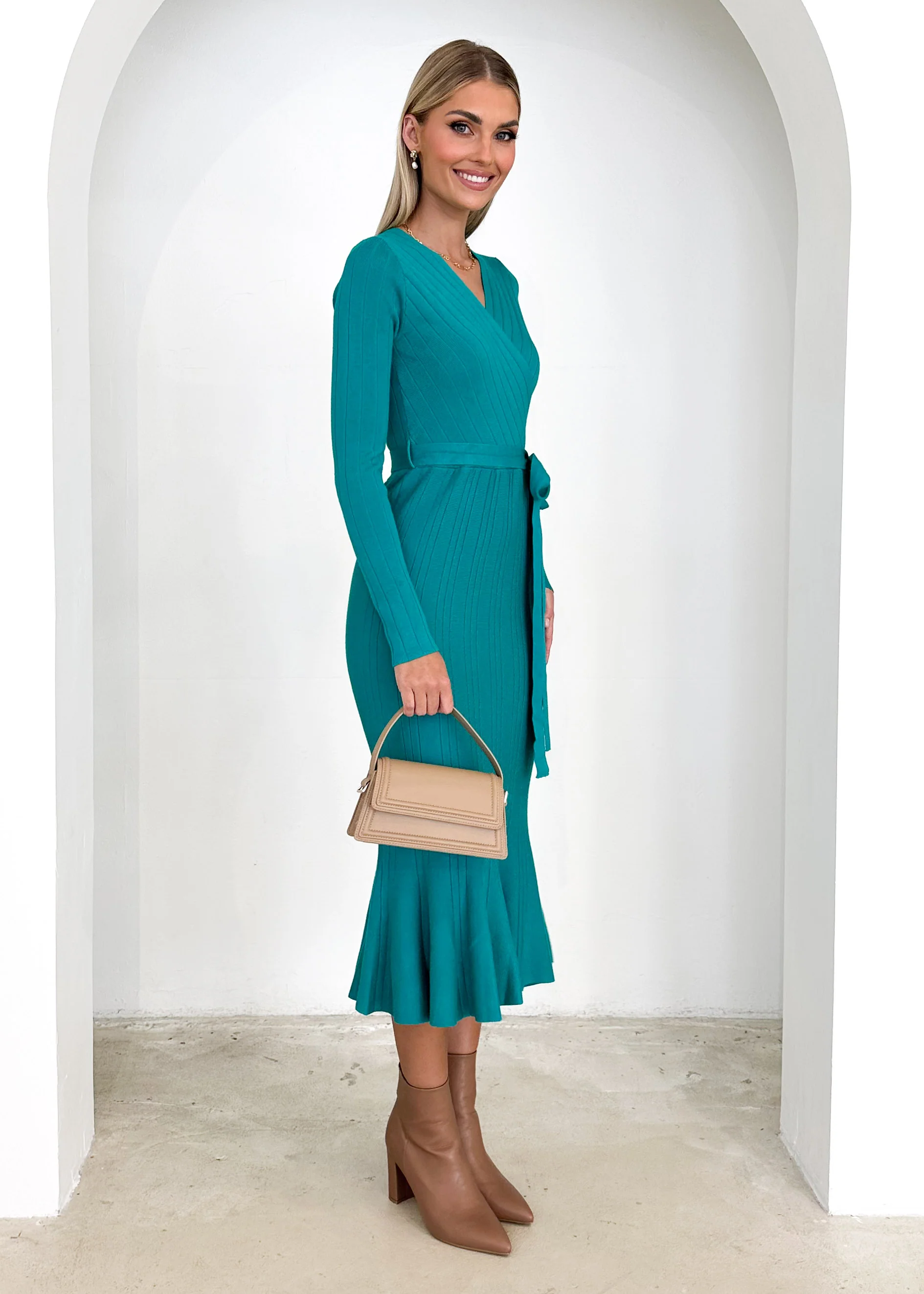 Torio Knit Midi Dress - Jade - Image 10