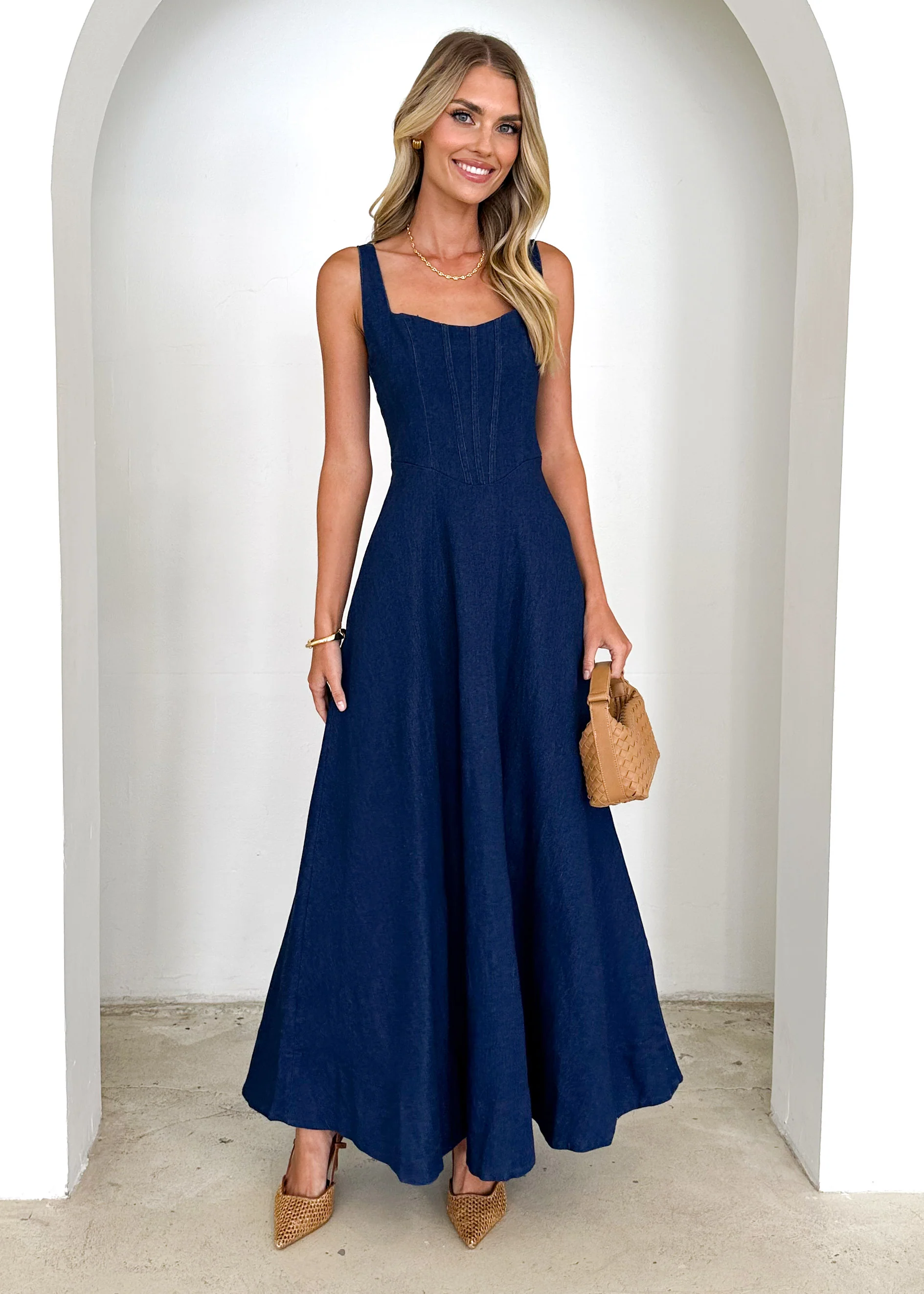 Toscana Maxi Dress - Indigo - Image 4