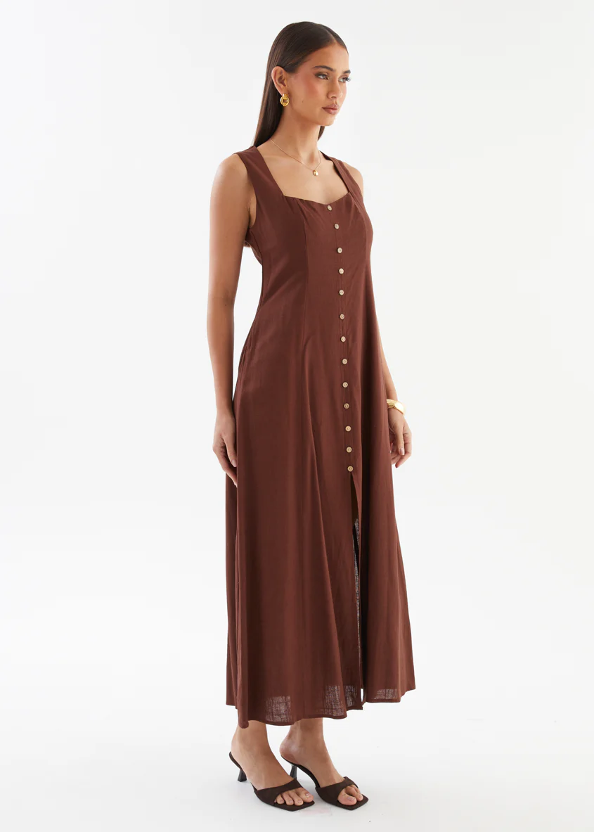 Valeria Maxi Dress - Chocolate - Image 6