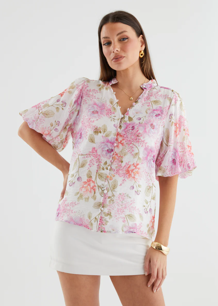Valetta Blouse - Lilac Garden - Image 2