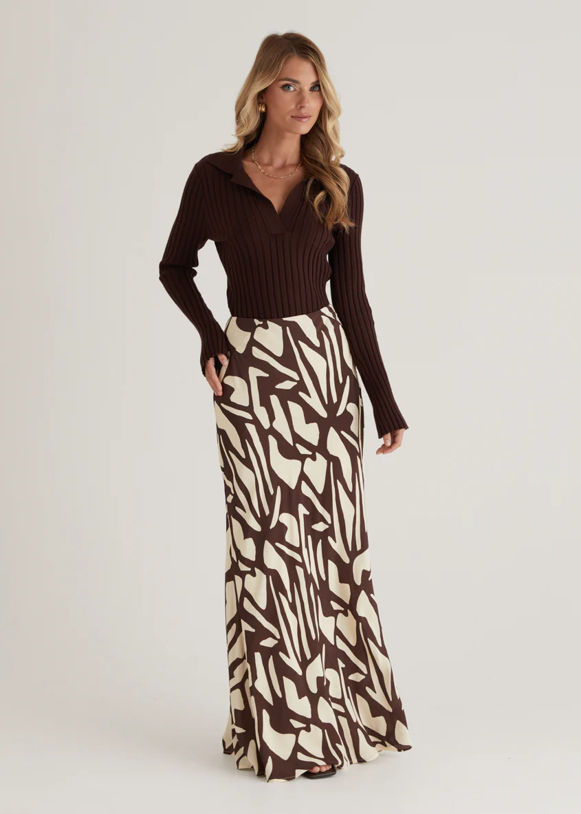 Vance Maxi Skirt - Choc Vanilla - Image 14
