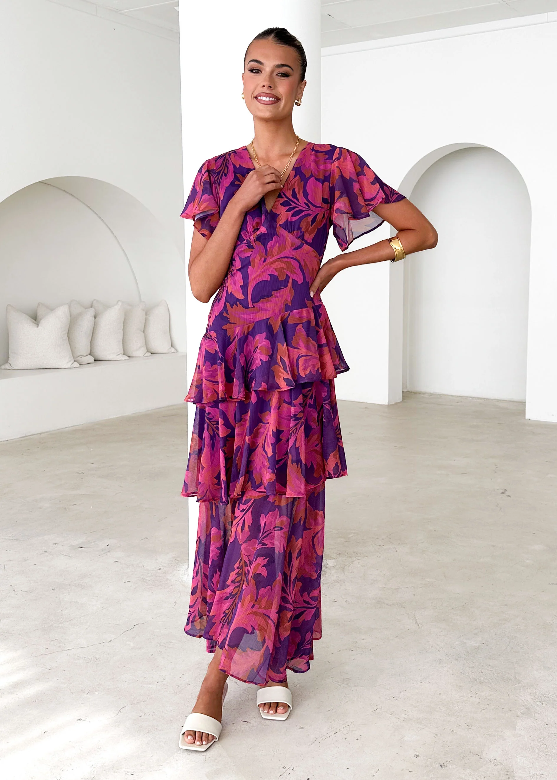 Venezia Maxi Dress - Violet Floral - Image 5