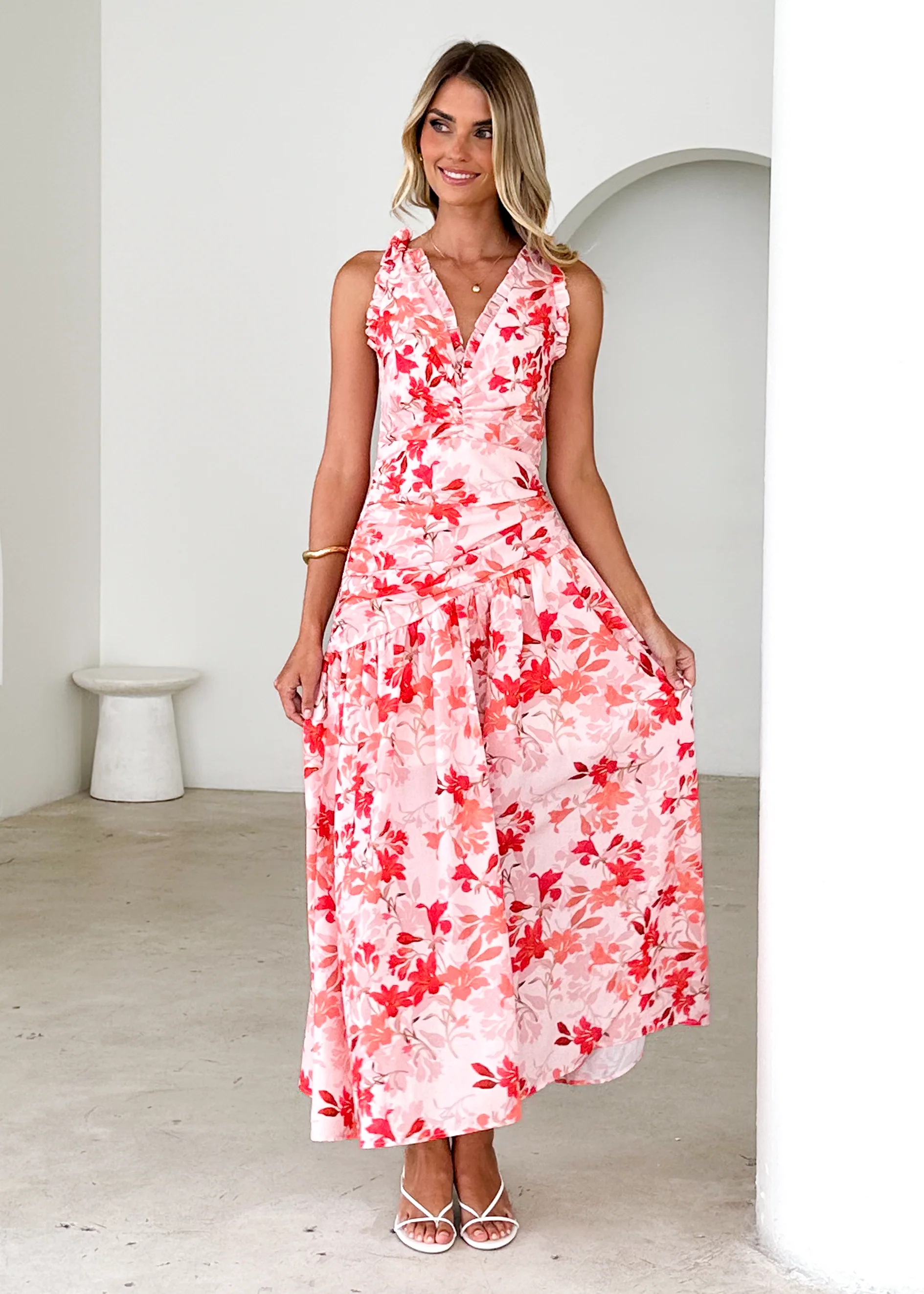 Venitian Maxi Dress - Pink Floral - Image 3