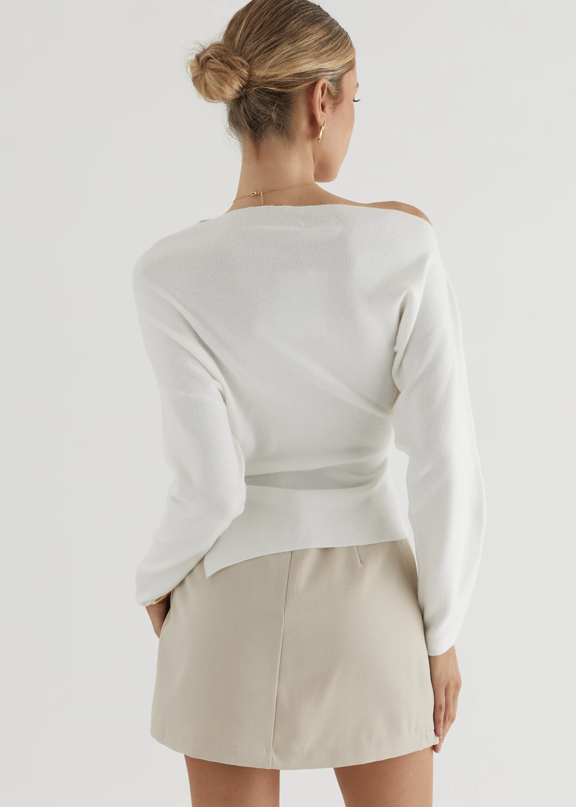 Willowly One Shoulder Knit Top - Off White - Image 8
