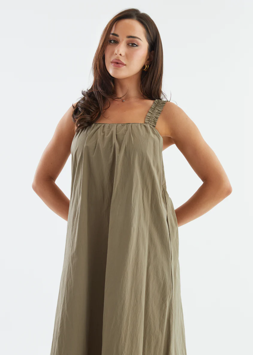 Woodstock Maxi Dress - Khaki - Image 20