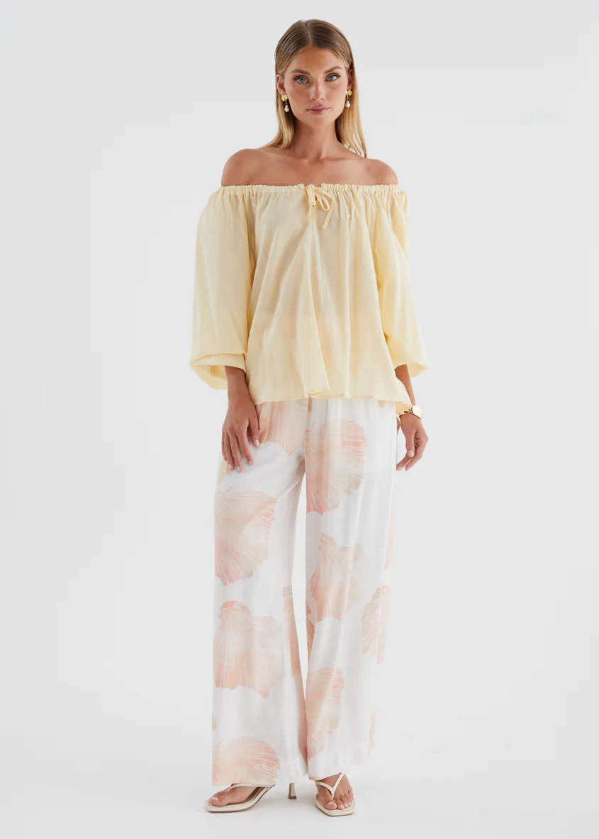 Yasmeen Off Shoulder Top - Yellow - Image 2