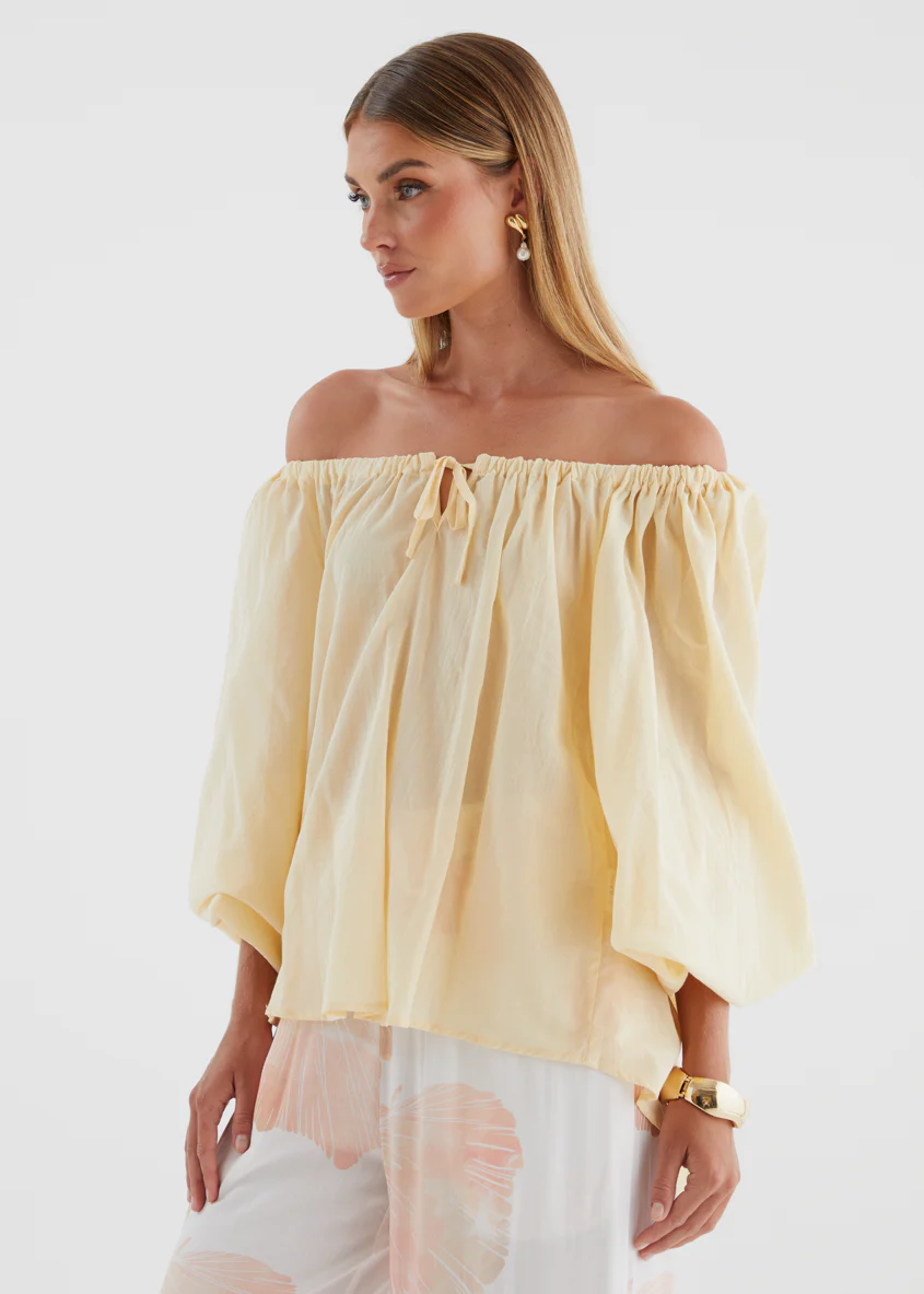 Yasmeen Off Shoulder Top - Yellow - Image 5