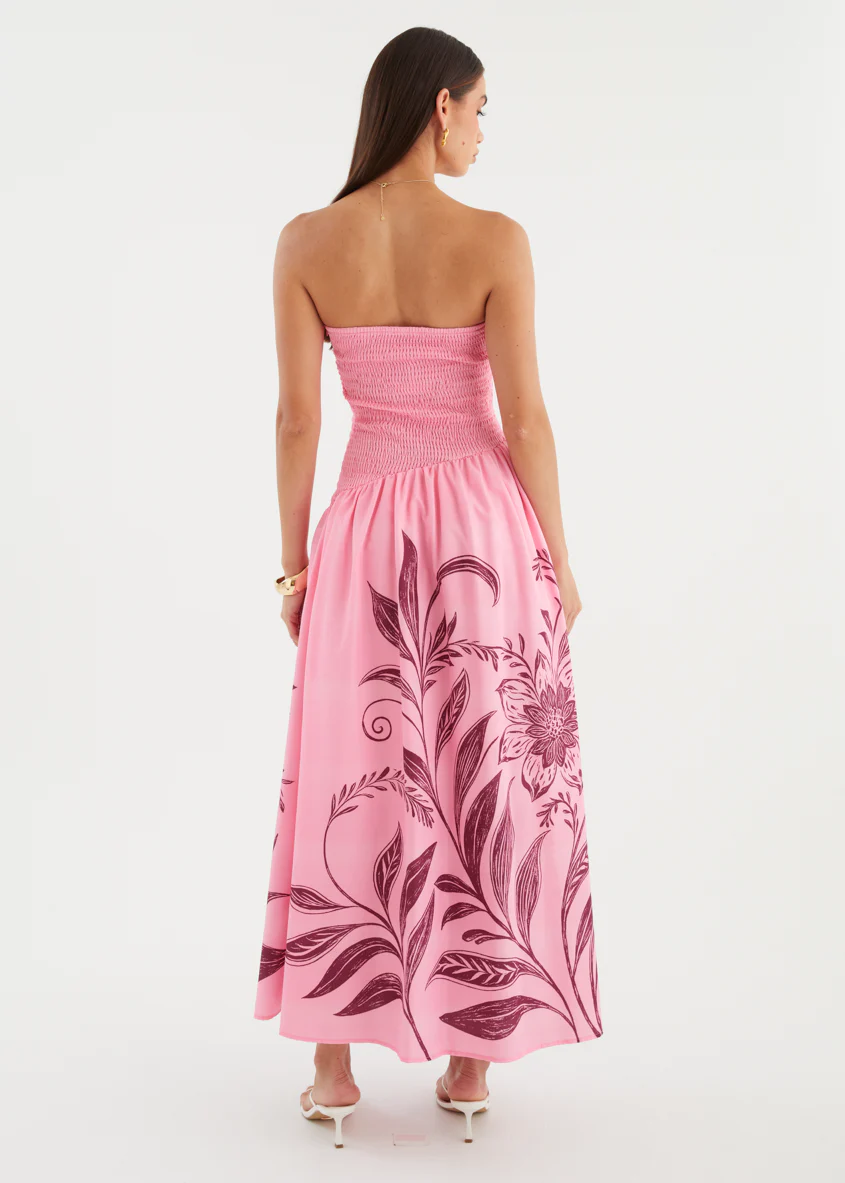 Zahley Strapless Maxi Dress - Magenta Bloom - Image 9