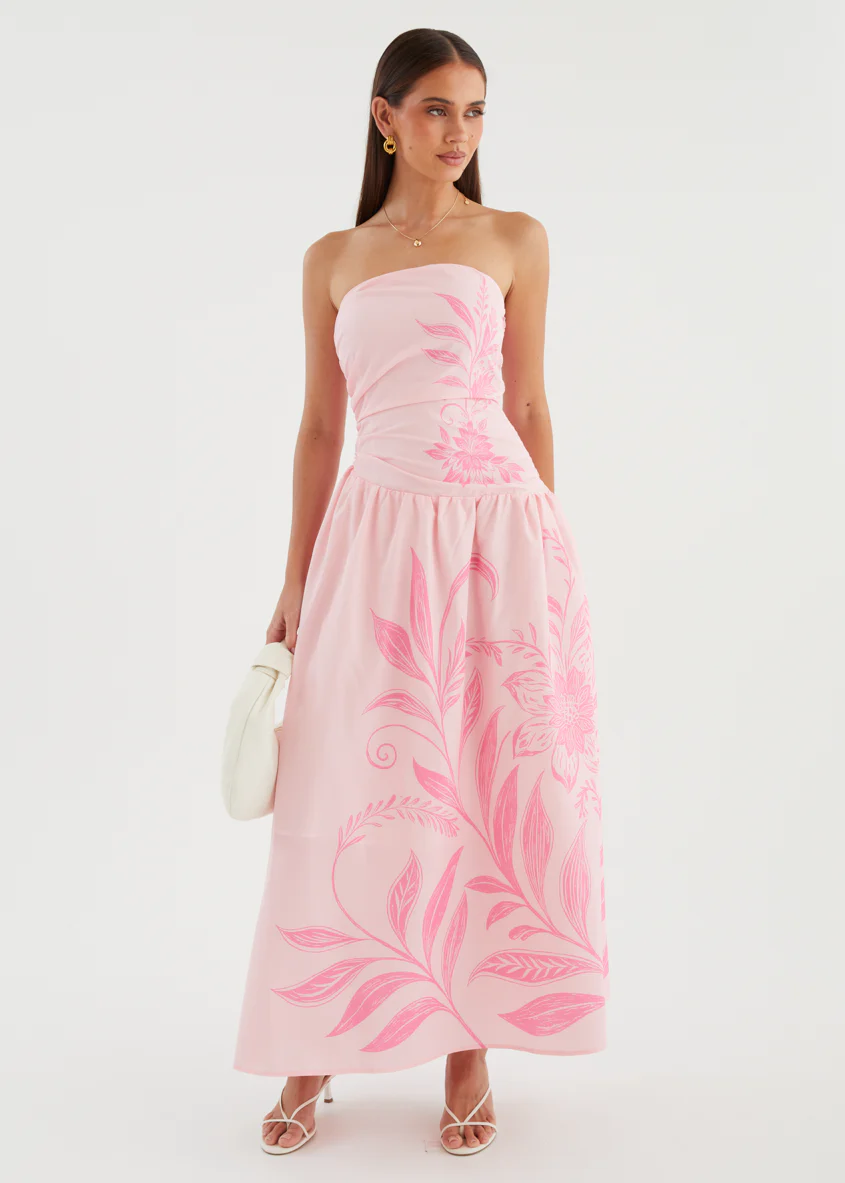 Zahley Strapless Maxi Dress - Pink Bloom - Image 4