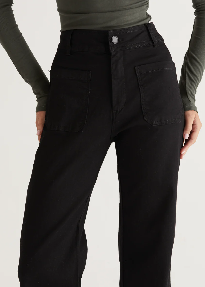 Zekroe Wide Leg Jeans - Black - Image 21