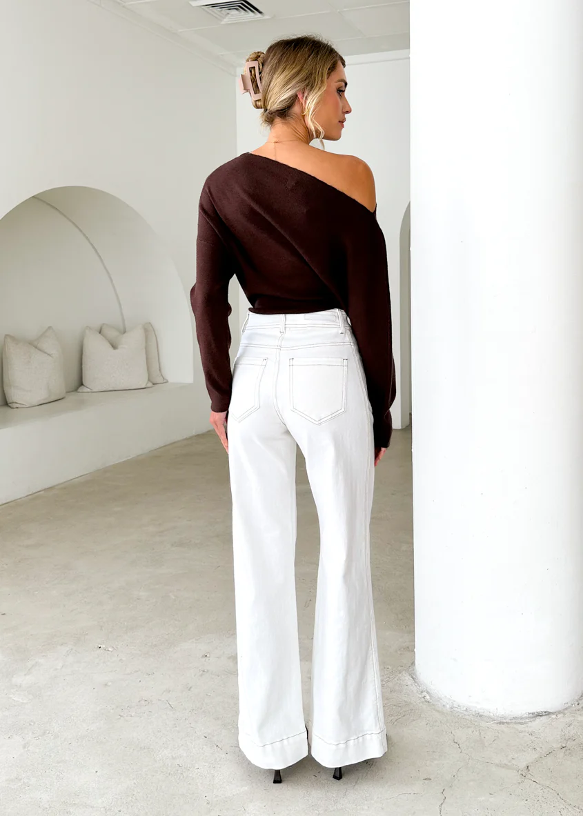 Zekroe Wide Leg Jeans - Off White - Image 13