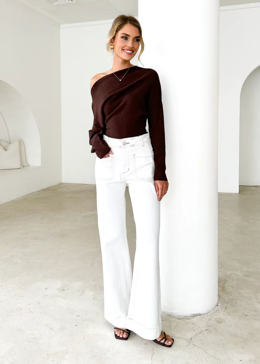 Zekroe Wide Leg Jeans - Off White - Image 9
